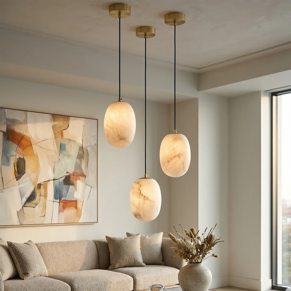 Oval Alabaster Pendant Light | wildoxy