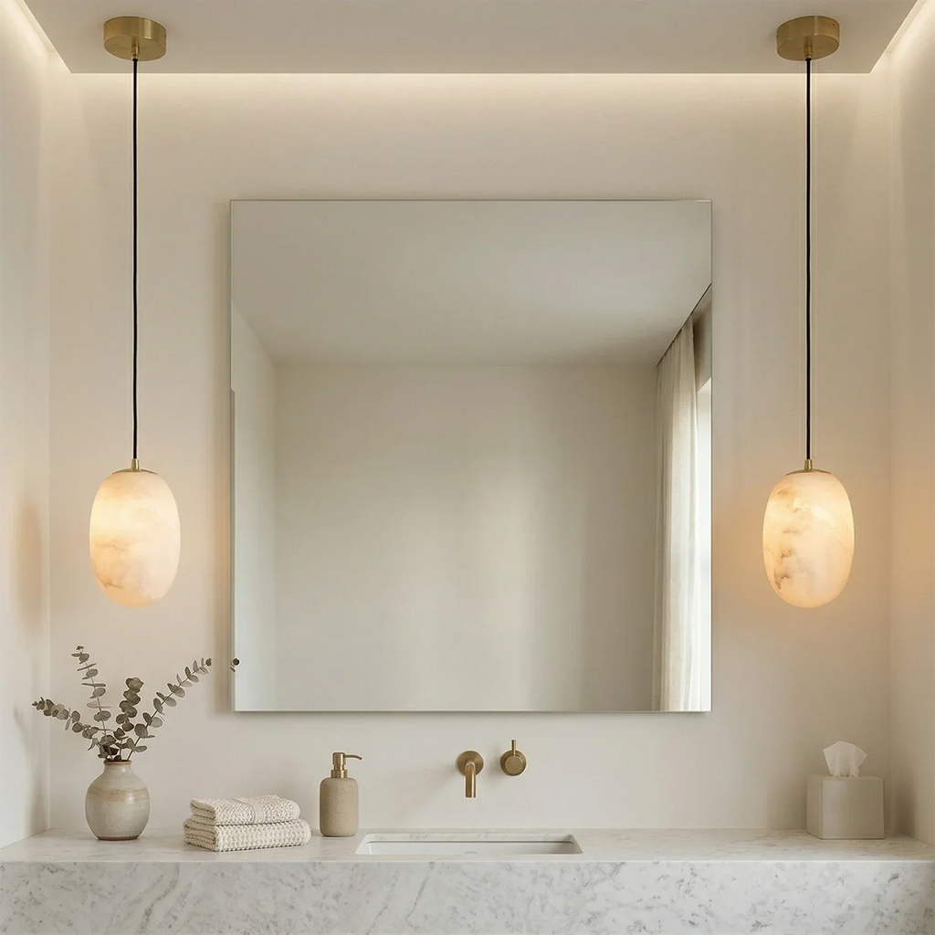 Oval Alabaster Pendant Light | wildoxy