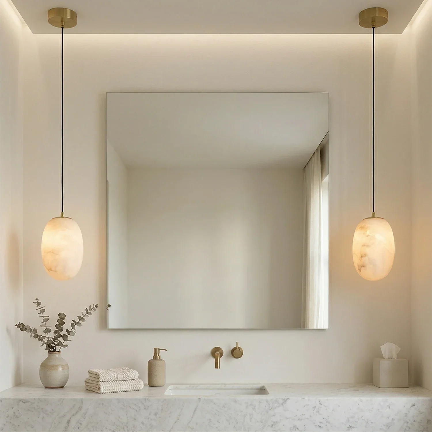 Oval Alabaster Pendant Light | wildoxy