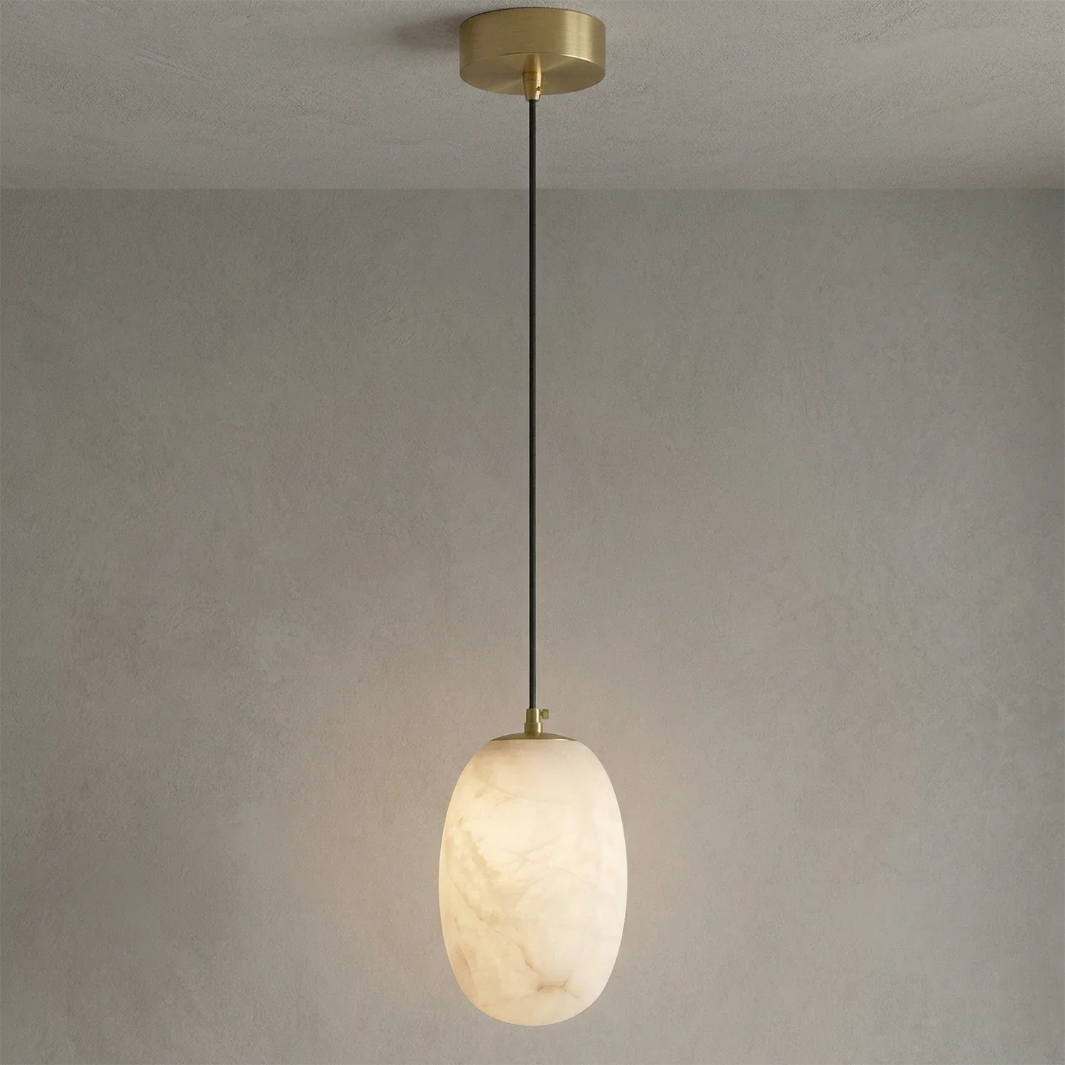 Oval Alabaster Pendant Light | wildoxy