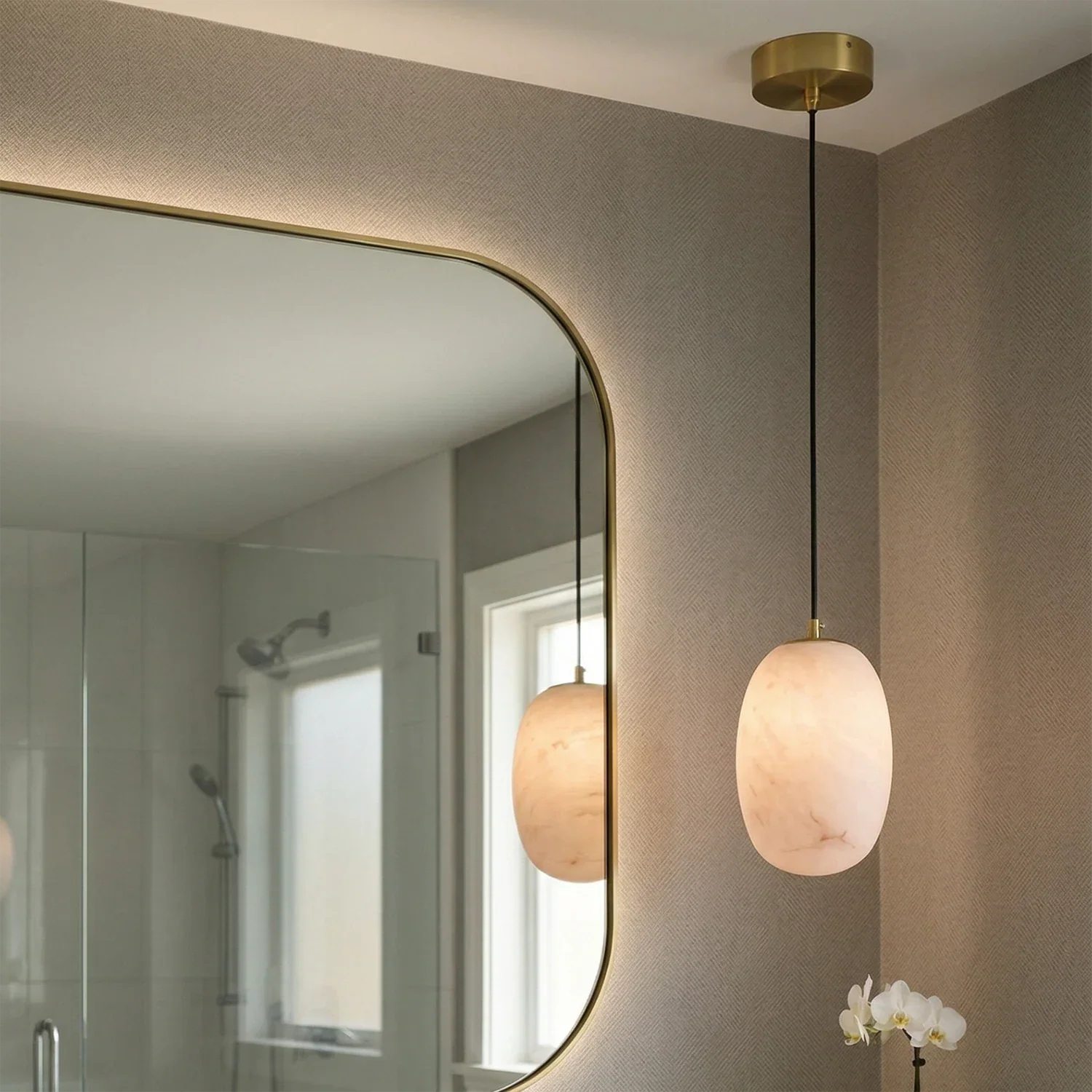 Oval Alabaster Pendant Light | wildoxy