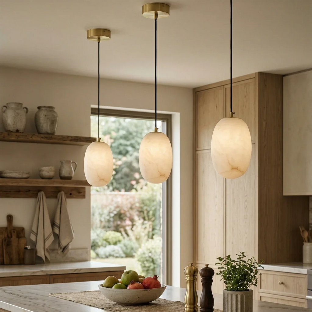 Oval Alabaster Pendant Light | wildoxy