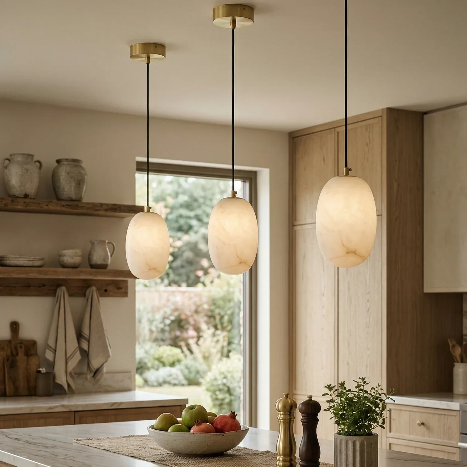 Oval Alabaster Pendant Light | wildoxy