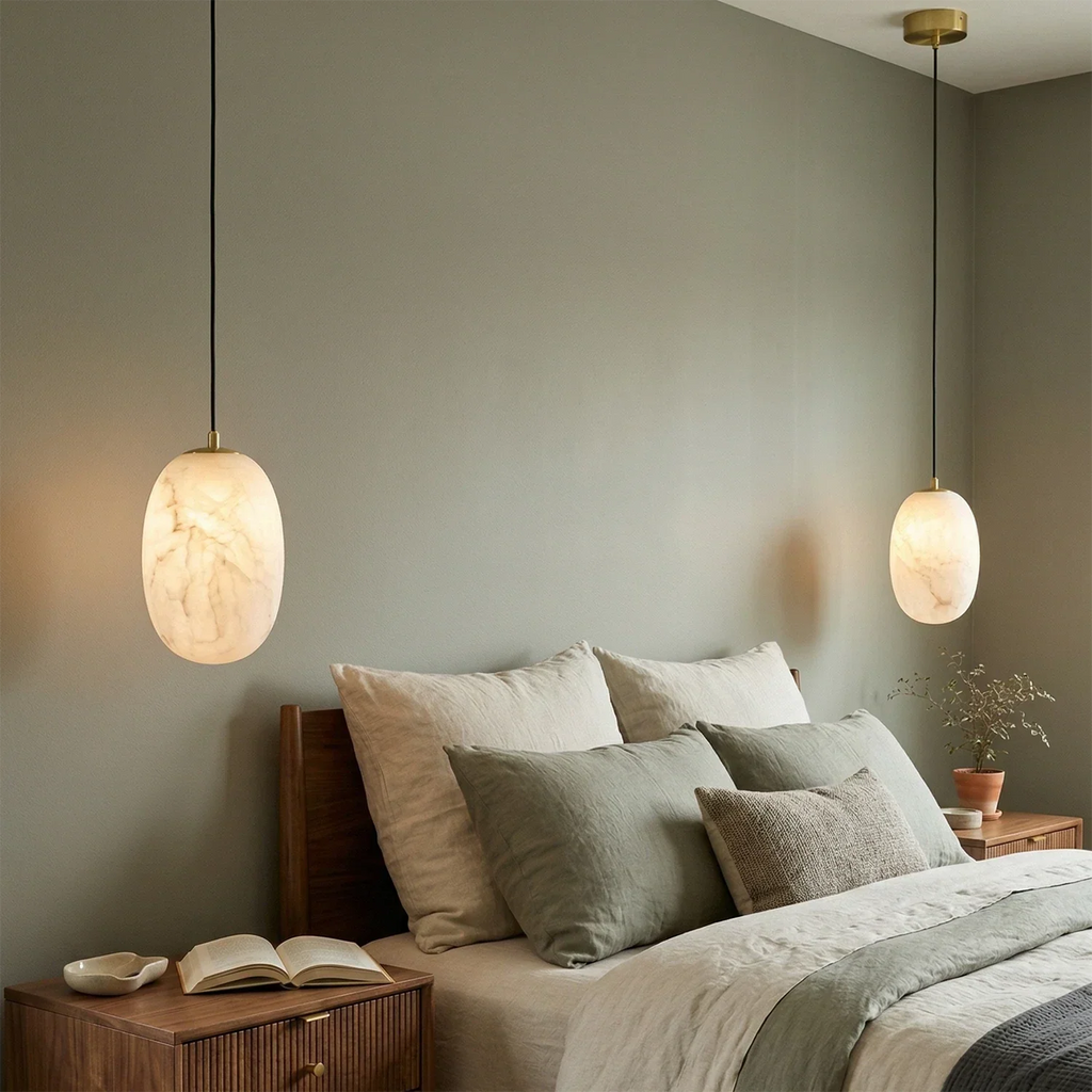 Oval Alabaster Pendant Light | wildoxy