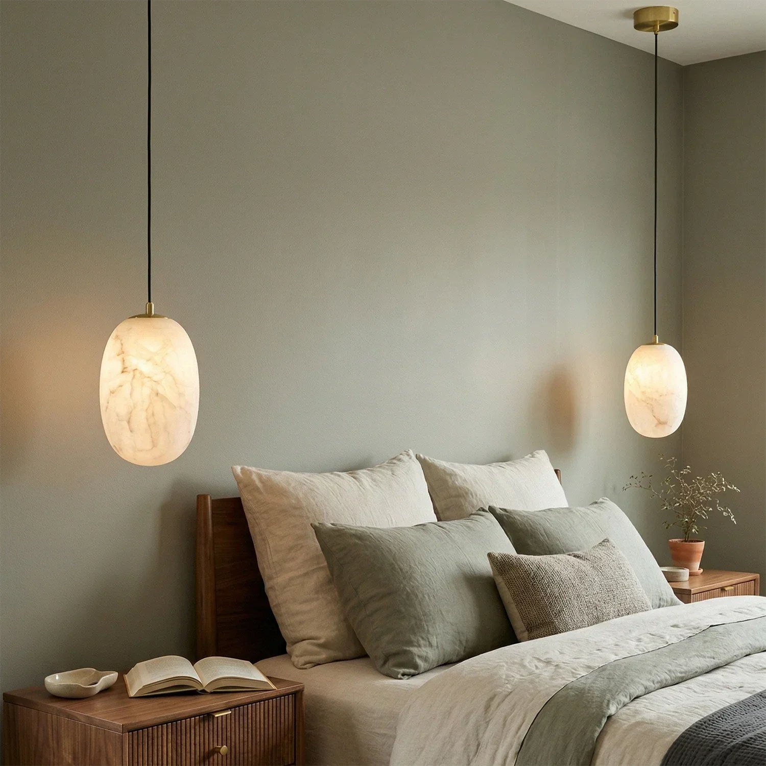 Oval Alabaster Pendant Light | wildoxy