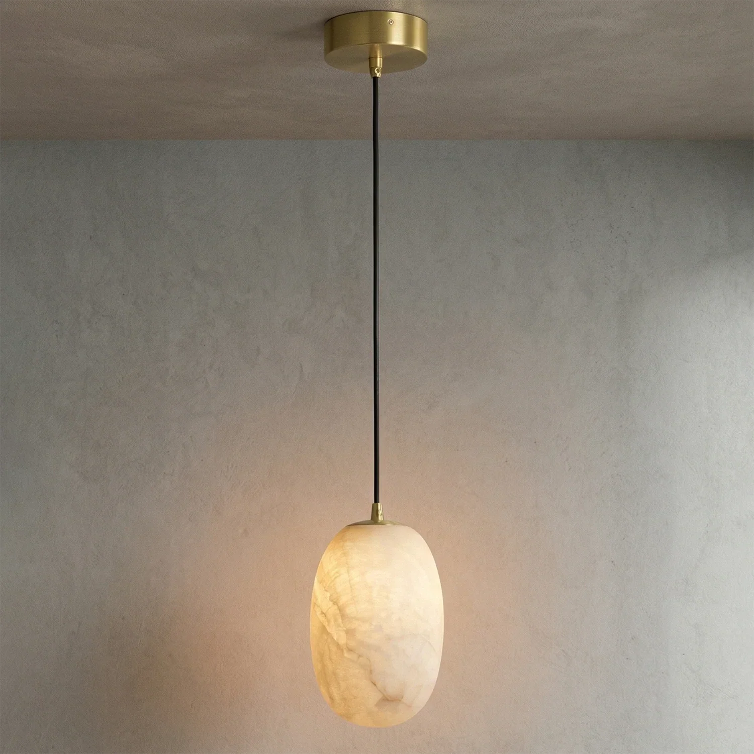 Oval Alabaster Pendant Light | wildoxy