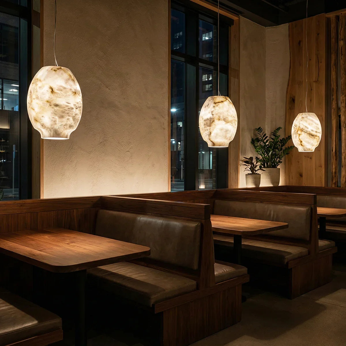 Oval Camille Organic Alabaster Pendant Lamp | wildoxy