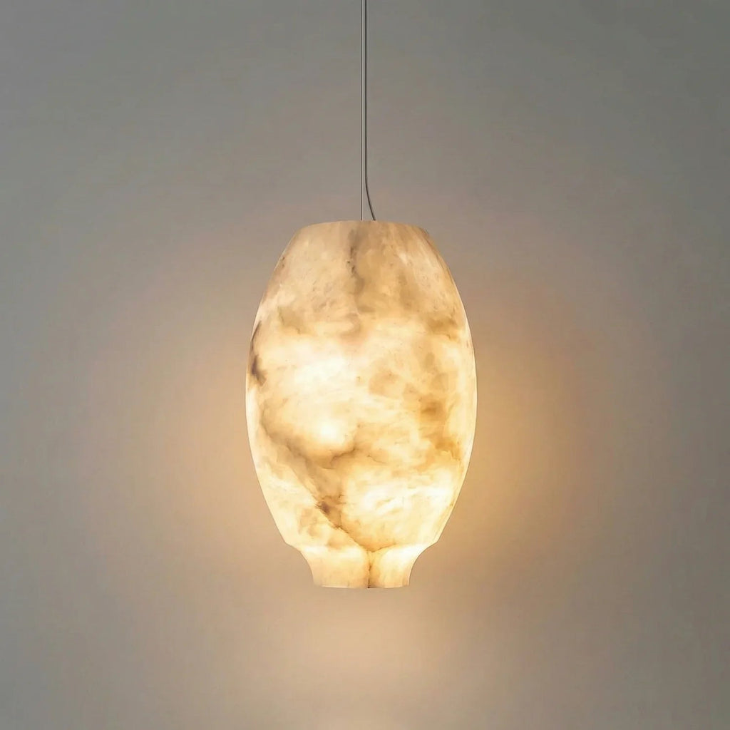 Oval Camille Organic Alabaster Pendant Lamp | wildoxy
