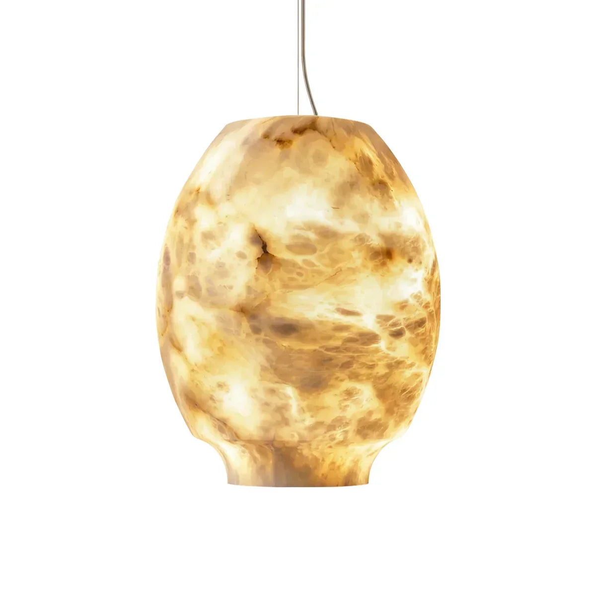 Oval Camille Organic Alabaster Pendant Lamp | wildoxy