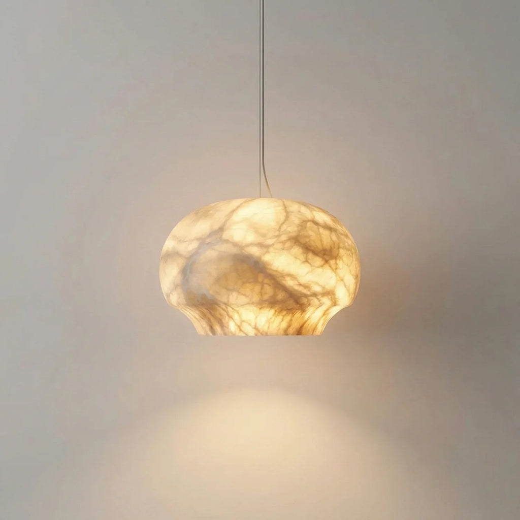 Oval Camille Organic Alabaster Pendant Lamp | wildoxy