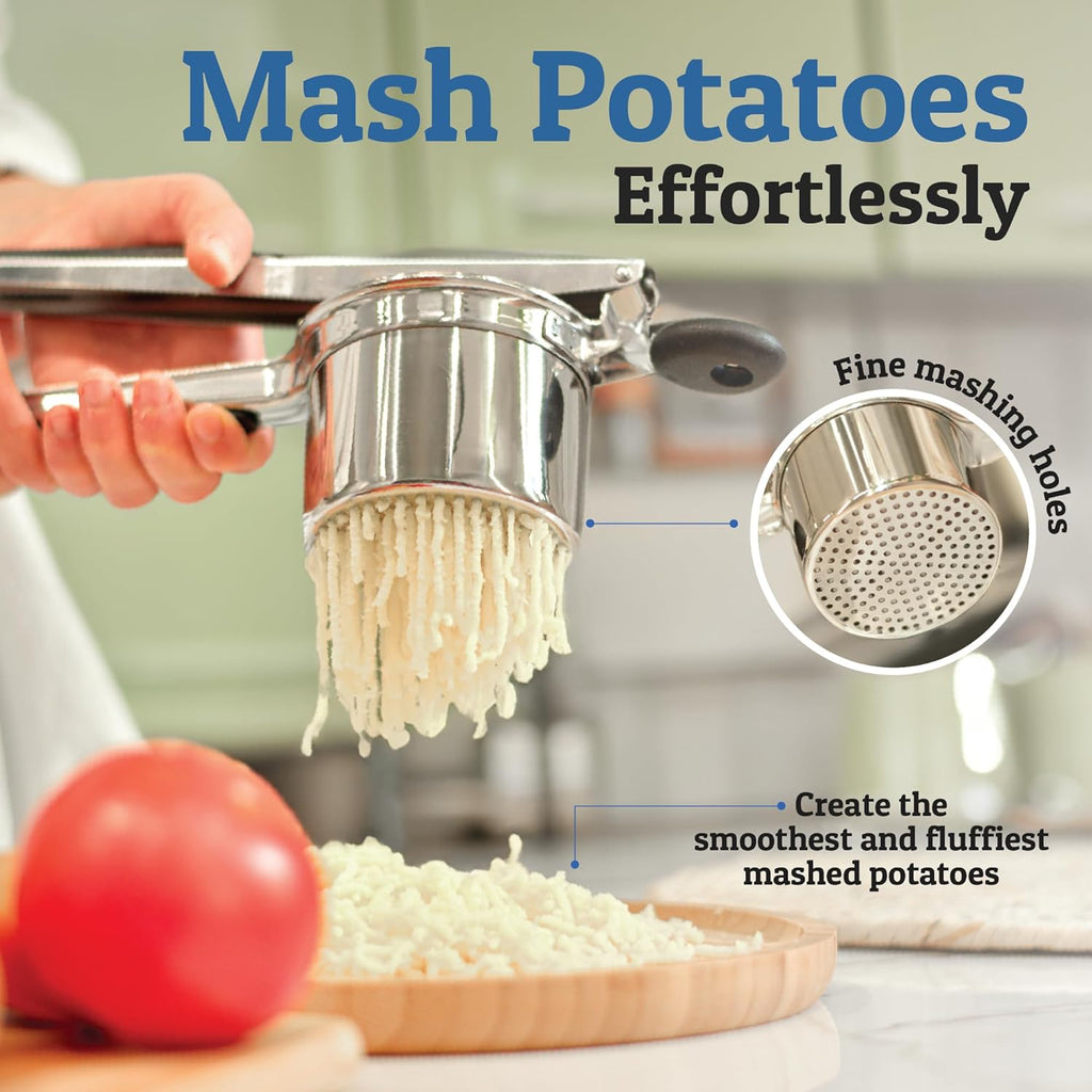 Machacador de patatas de acero inoxidable - utensilio de cocina resistente