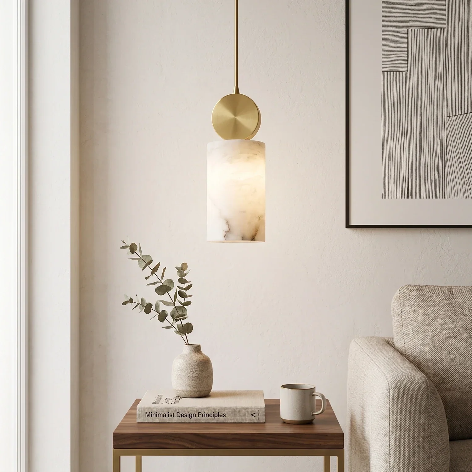 Perrin Brass-Capped Alabaster Mini Pendant | wildoxy