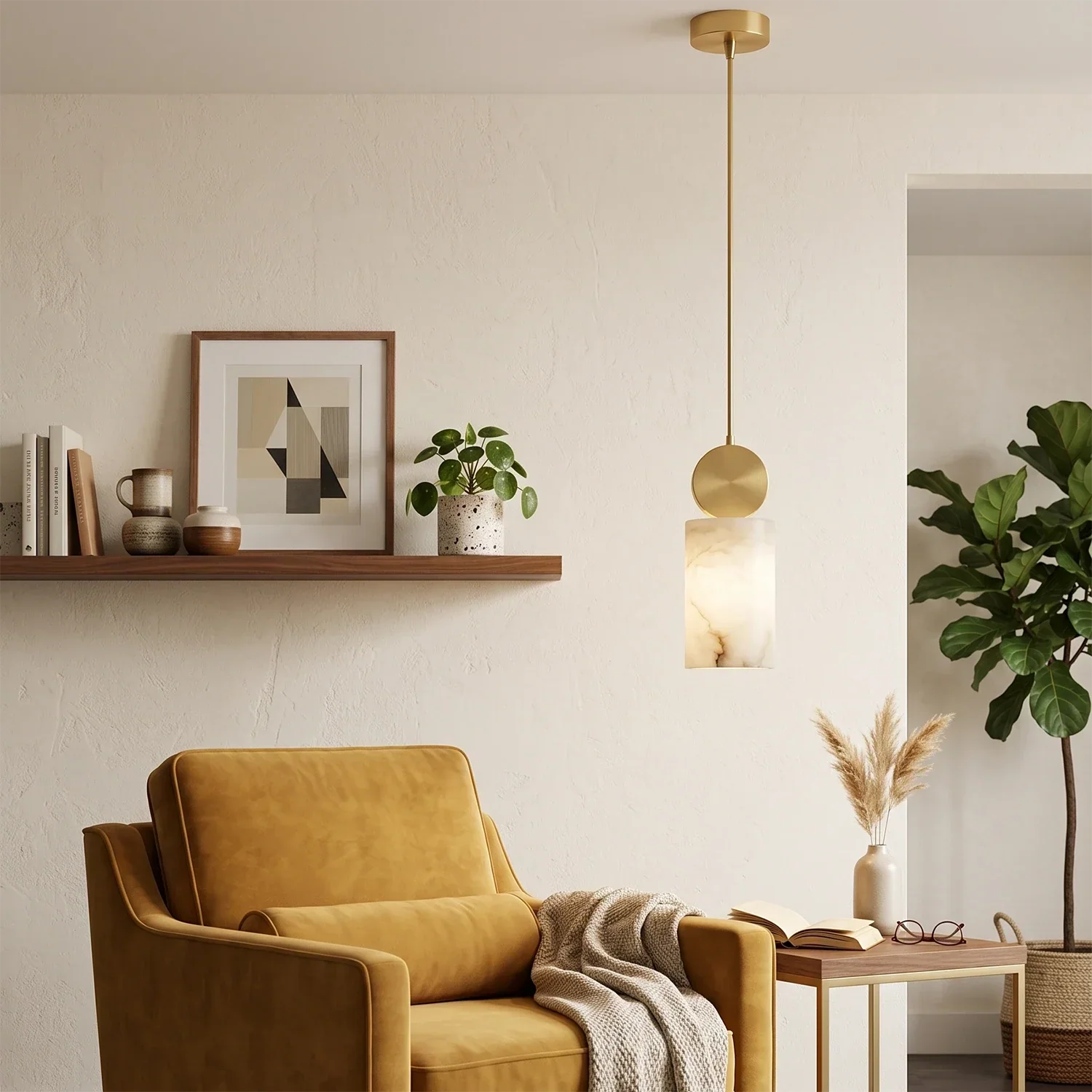 Perrin Brass-Capped Alabaster Mini Pendant | wildoxy