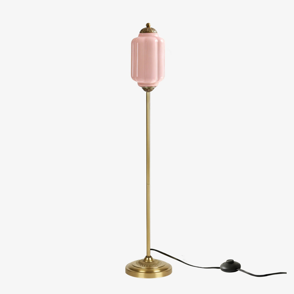 Glas-Stehlampe in Kürbisform — retro-inspirierter organischer Stil