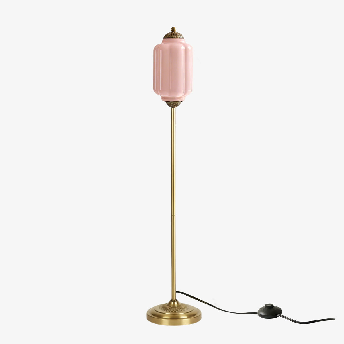 Glas-Stehlampe in Kürbisform — retro-inspirierter organischer Stil