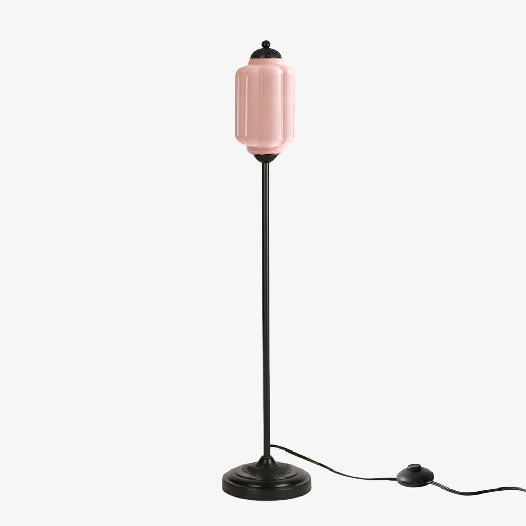 Glas-Stehlampe in Kürbisform — retro-inspirierter organischer Stil