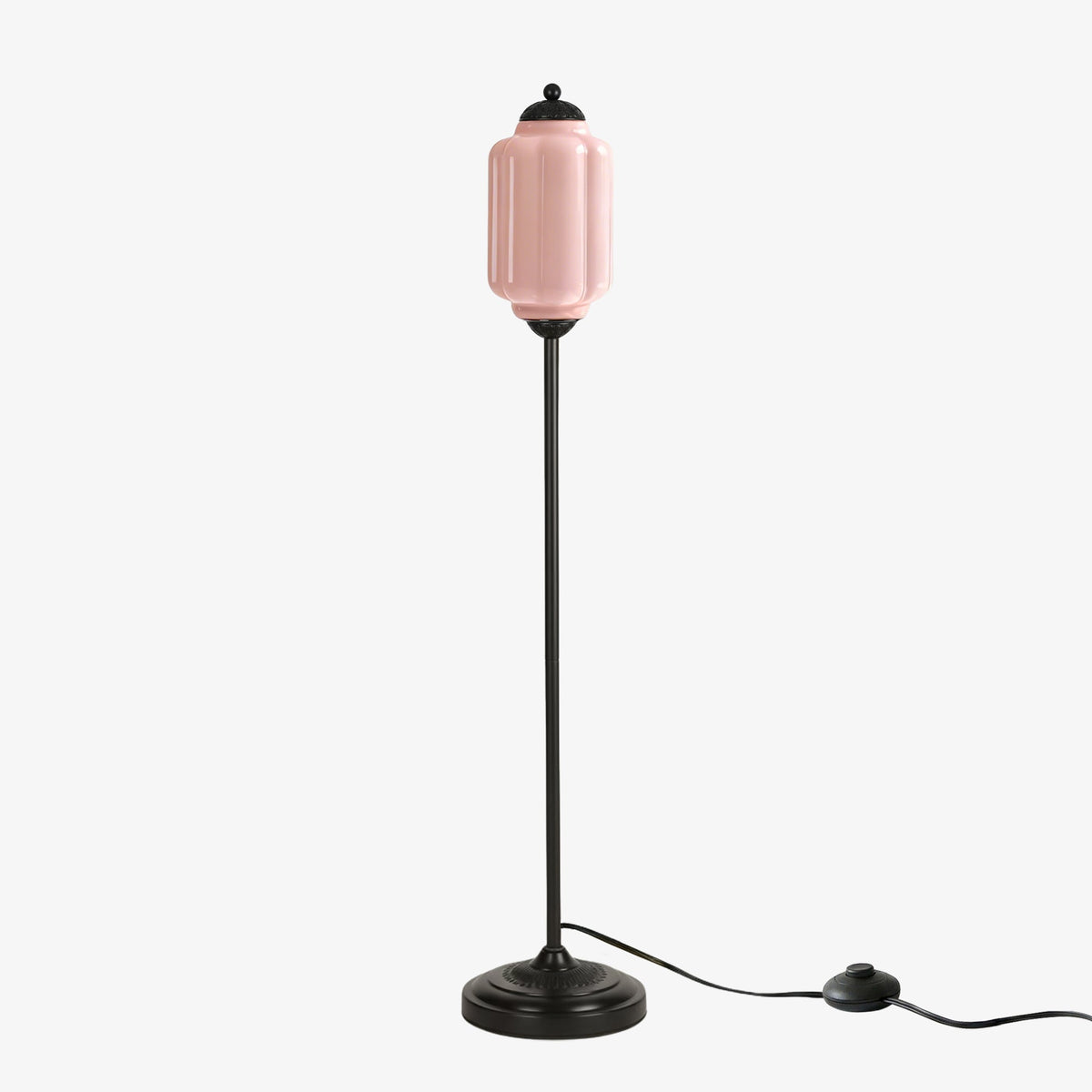 Glas-Stehlampe in Kürbisform — retro-inspirierter organischer Stil