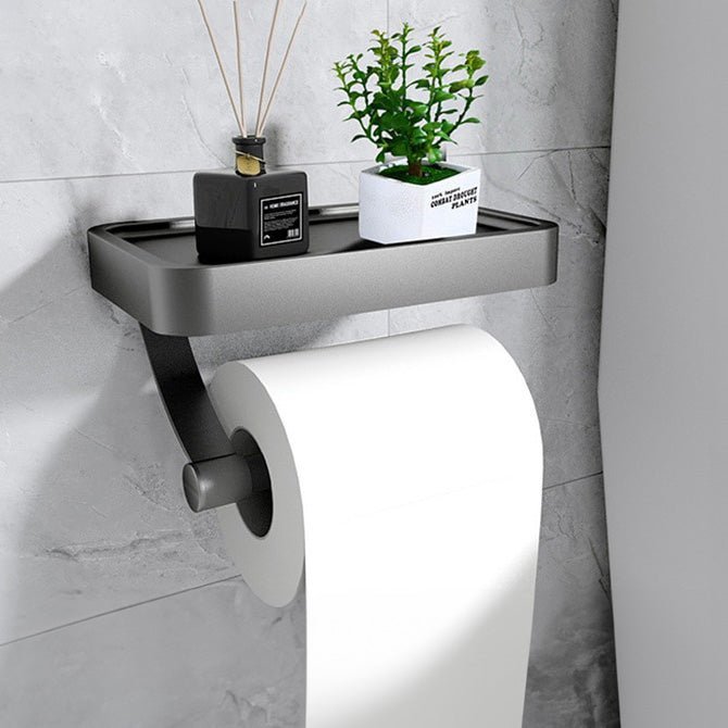 Toilettenpapierhalter aus Edelstahl mit Ablage – Ohne Bohren