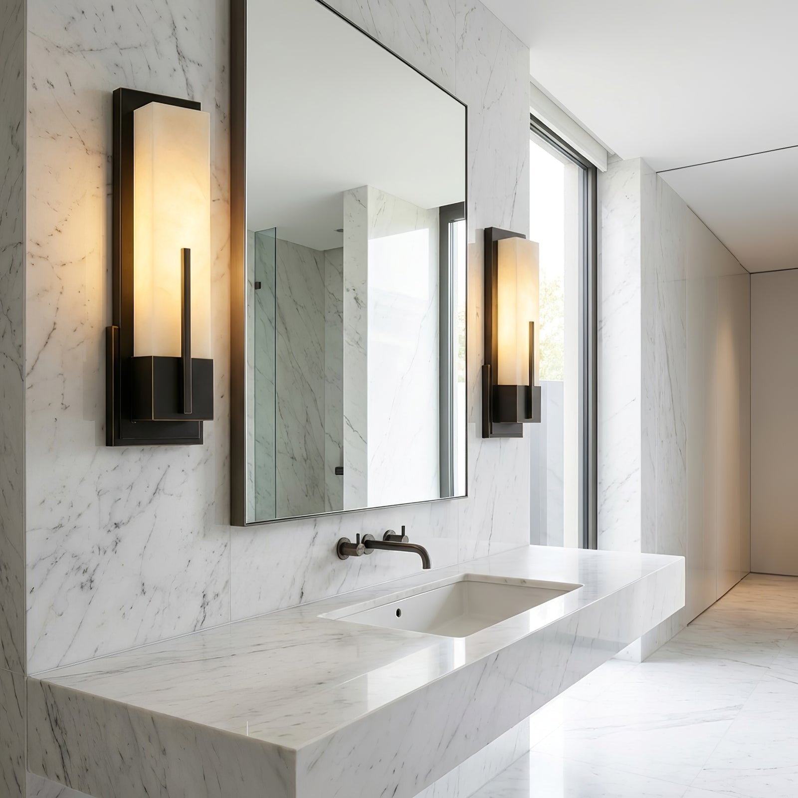 Possini Midtown Alabaster Wall Sconce | wildoxy