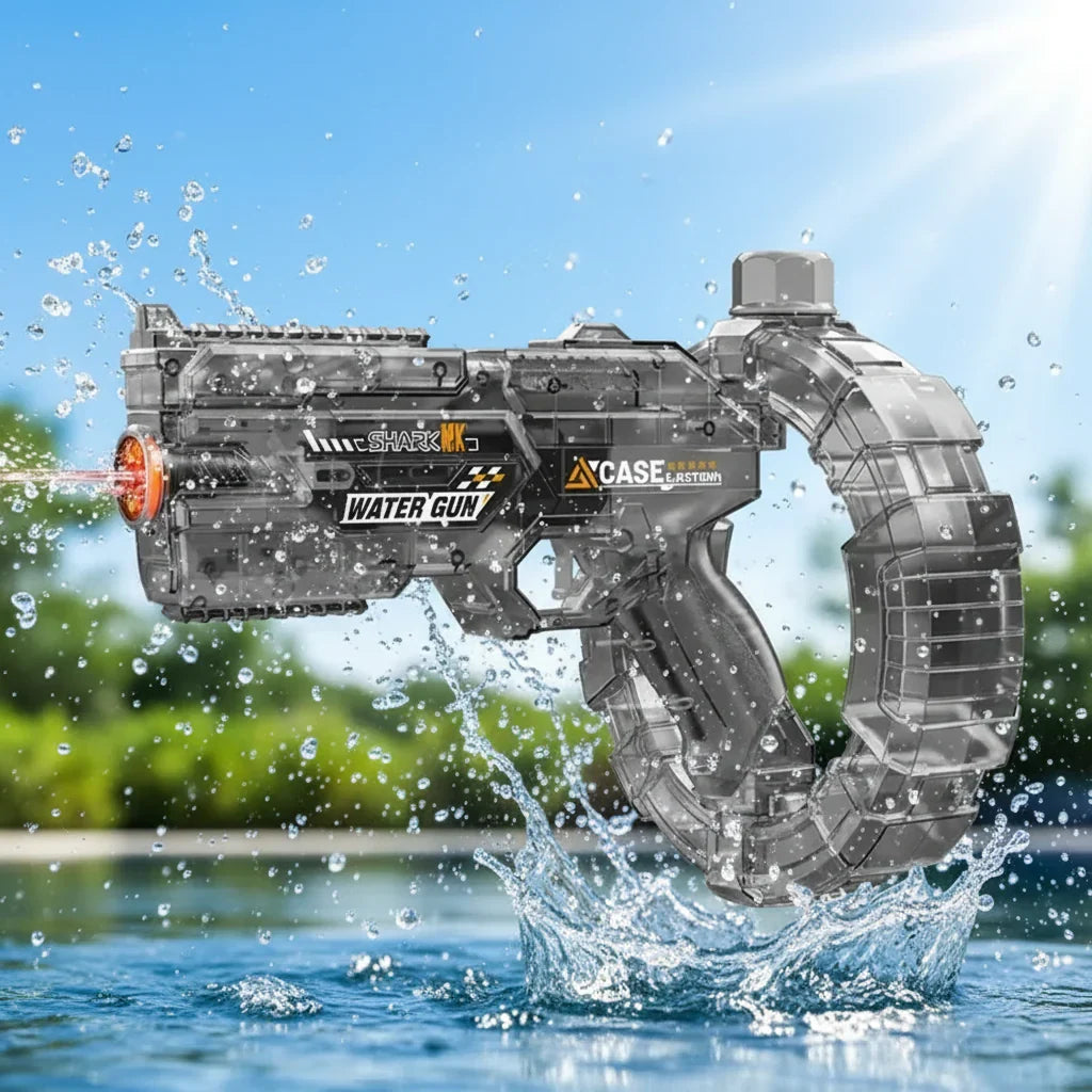 Pistola de agua eléctrica para niños — Juguete con depósito grande