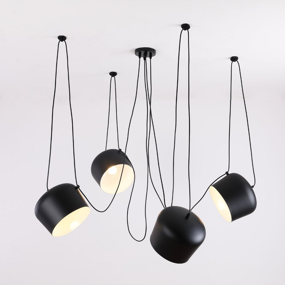 Drum Pendant Lamp — Elegant Cable Hanging Design, Modern Ceiling Light Shade