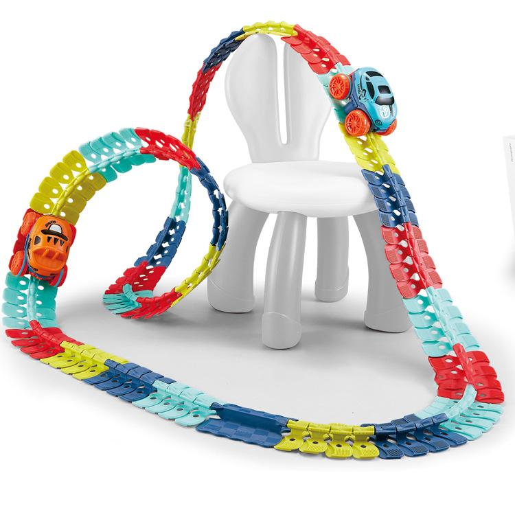 Magnetic Race Track Car Set — Flexible Plastic Educational Toy