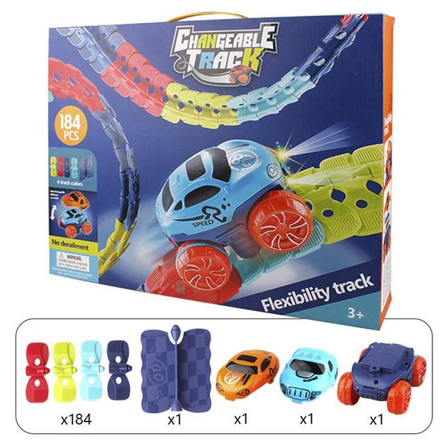 Magnetic Race Track Car Set — Flexible Plastic Educational Toy