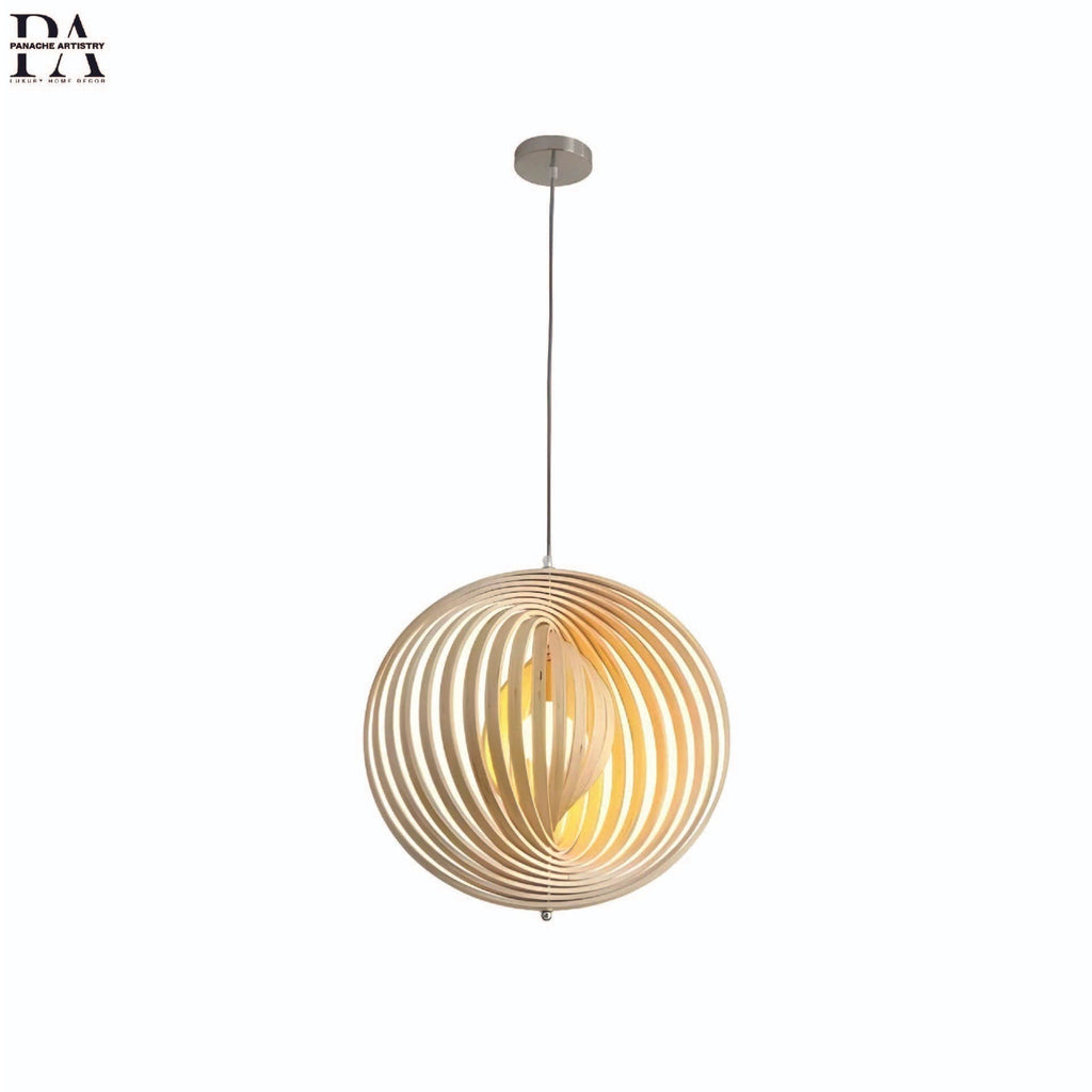 LumaArc Holz-Pendelleuchte – Strahlendes Bogendesign, modernes Profil