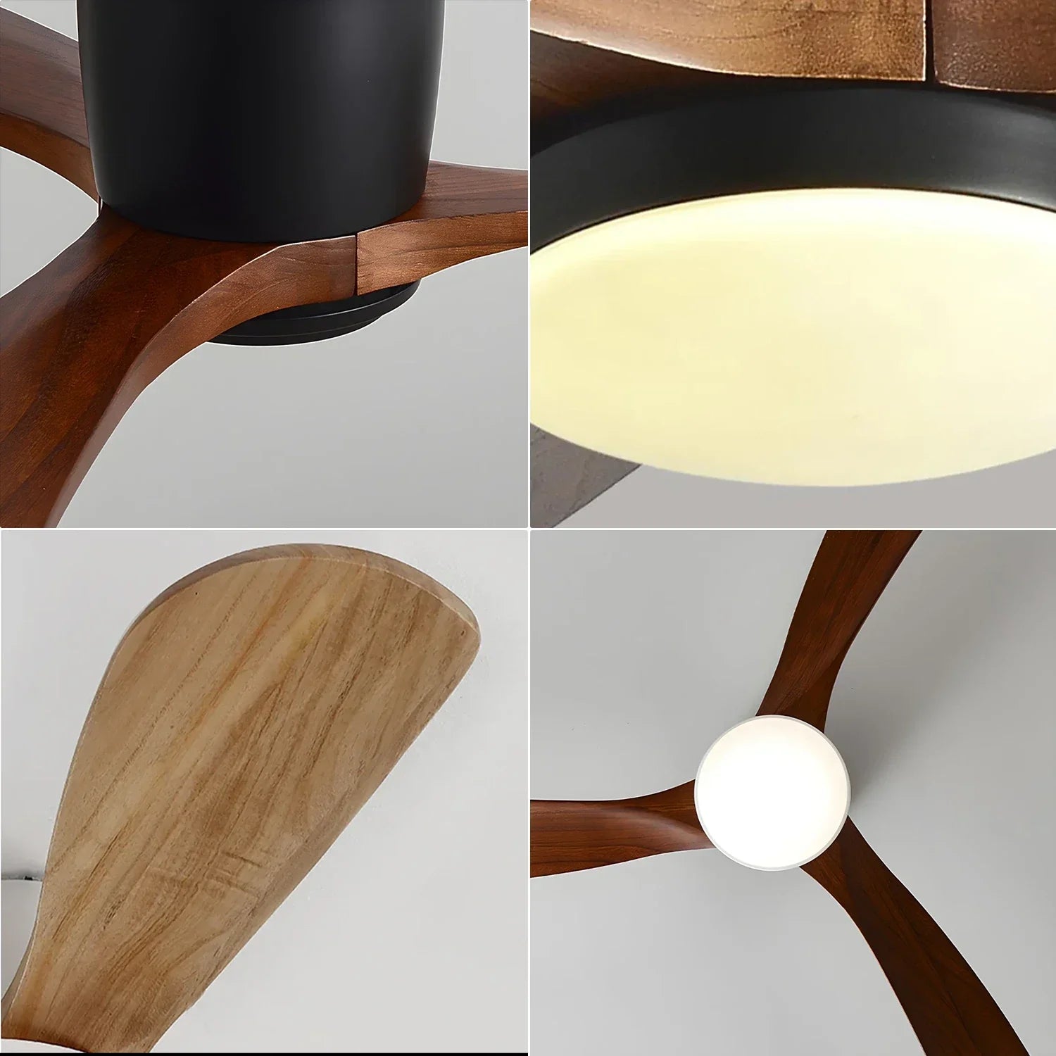 Propeller Style Wooden Ceiling Fan Light | wildoxy