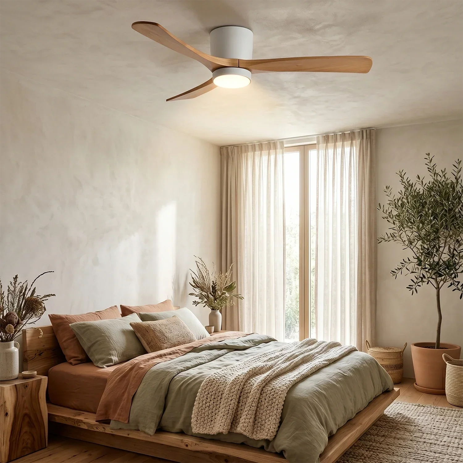 Propeller Style Wooden Ceiling Fan Light | wildoxy