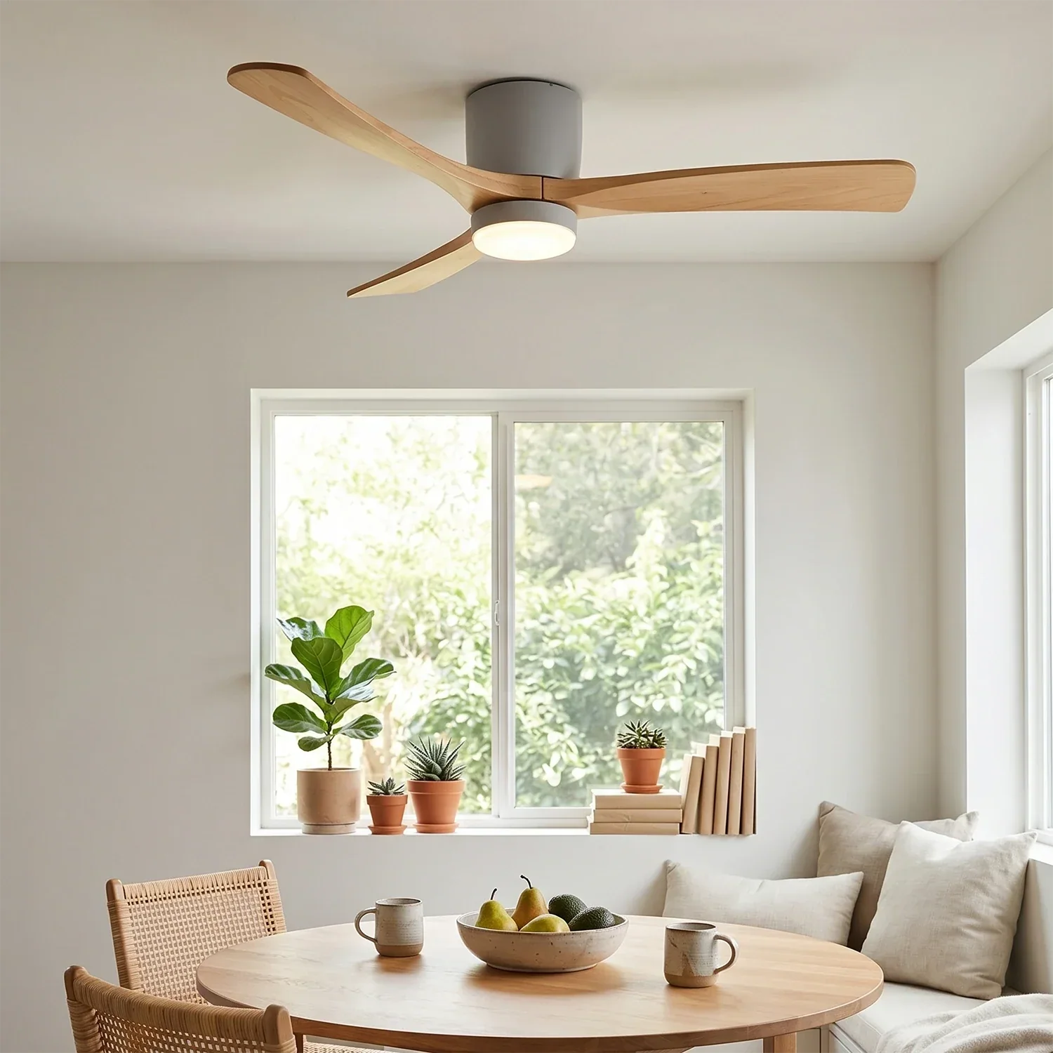 Propeller Style Wooden Ceiling Fan Light | wildoxy