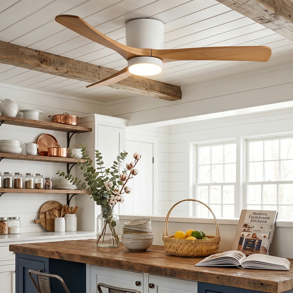Propeller Style Wooden Ceiling Fan Light | wildoxy
