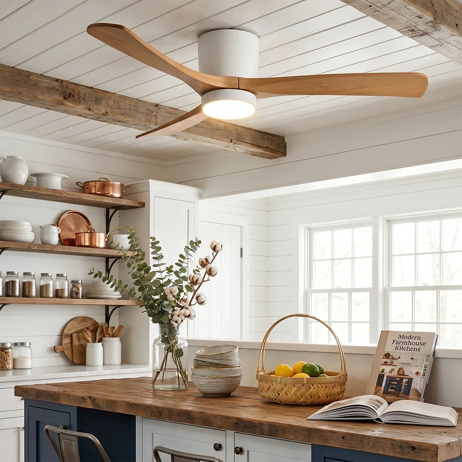Propeller Style Wooden Ceiling Fan Light | wildoxy