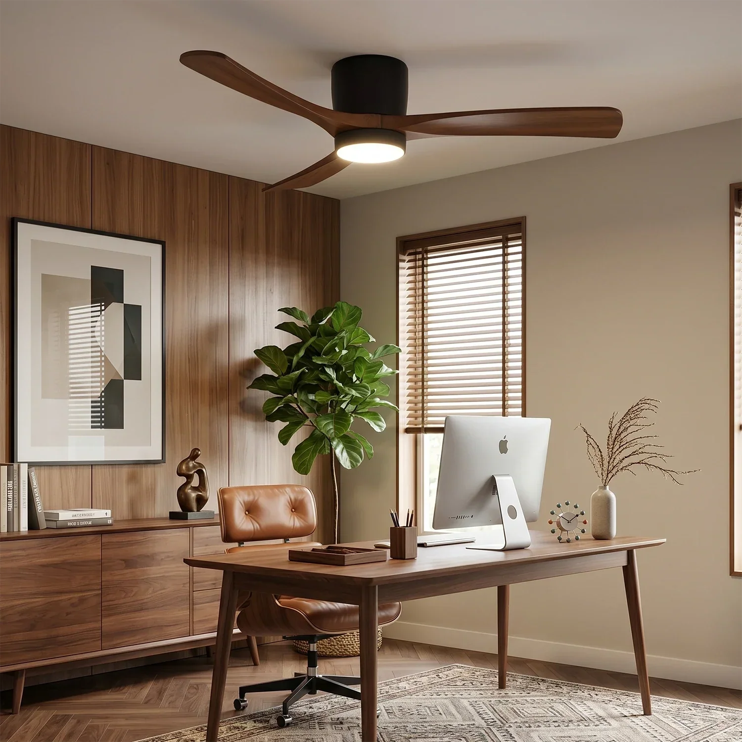 Propeller Style Wooden Ceiling Fan Light | wildoxy