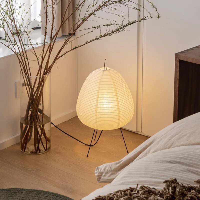 Traditional Japanese Rice Paper Shade LED Table Lamp