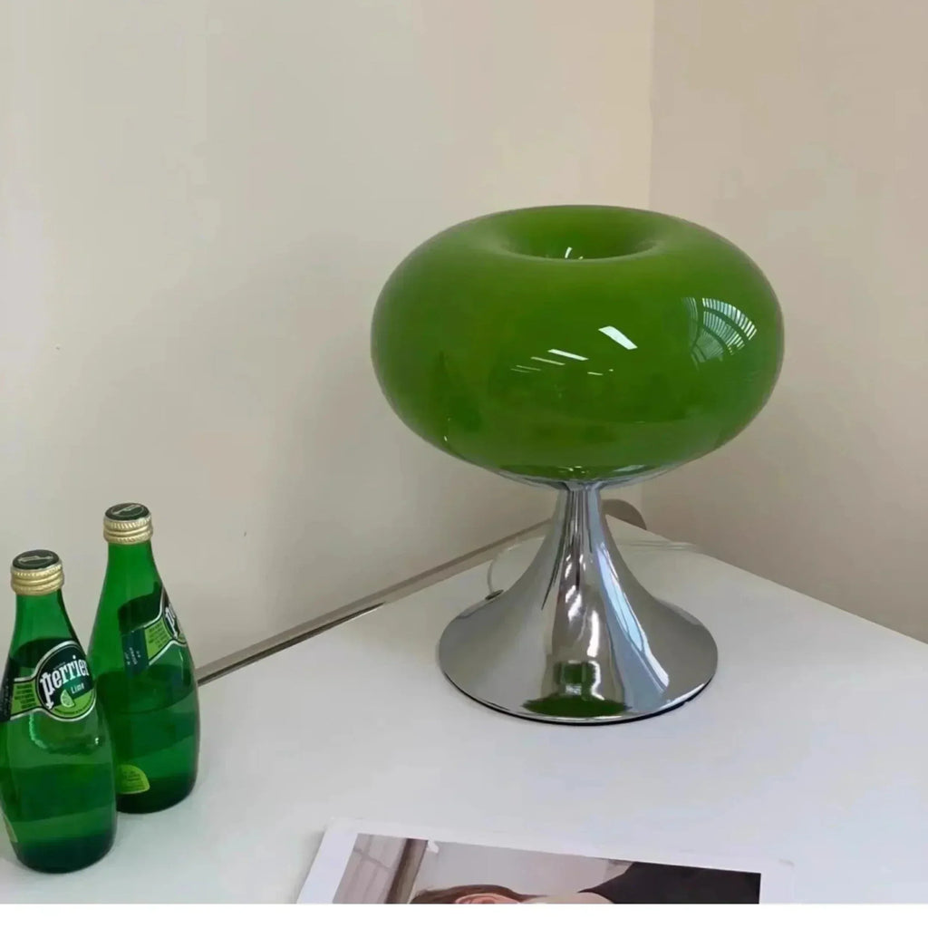 OrchardGlow Apple Shaped Glass Table Lamp — Vintage Charm Lighting