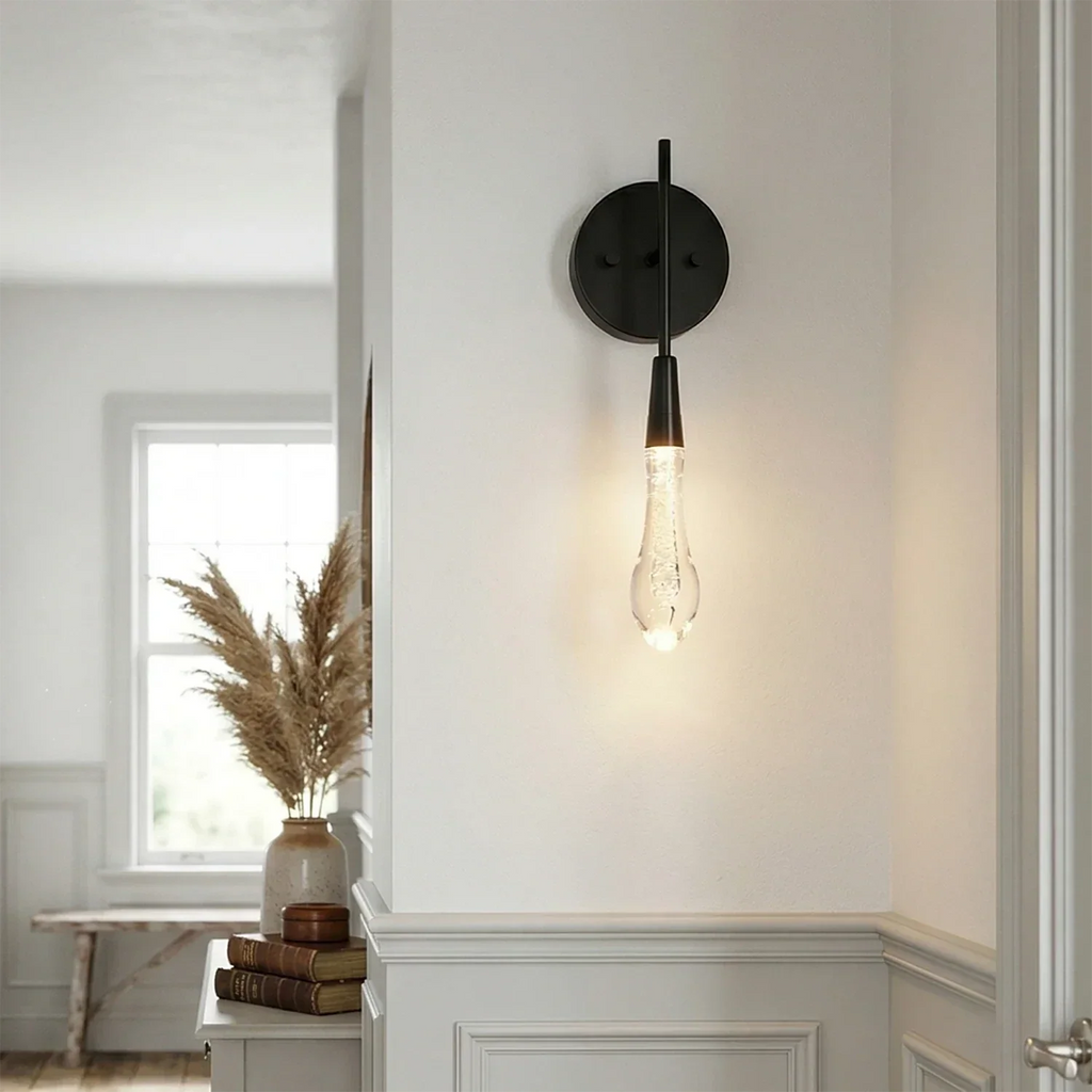 Raindrop Glass Solitaire Wall Lamp | wildoxy