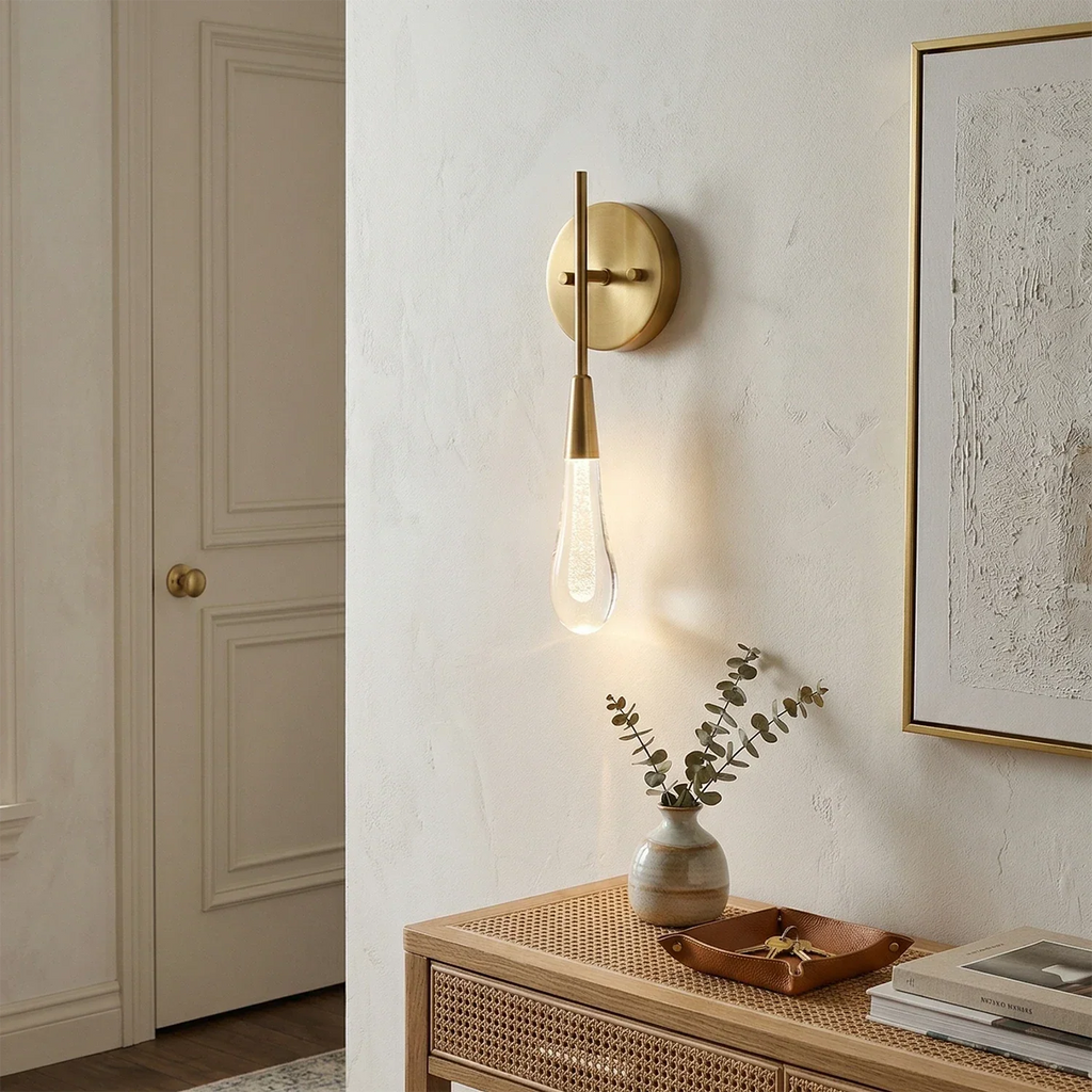 Raindrop Glass Solitaire Wall Lamp | wildoxy