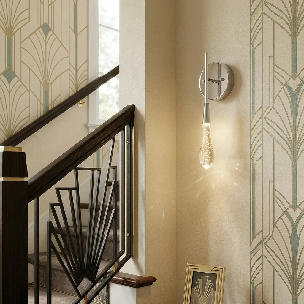 Raindrop Glass Solitaire Wall Lamp | wildoxy