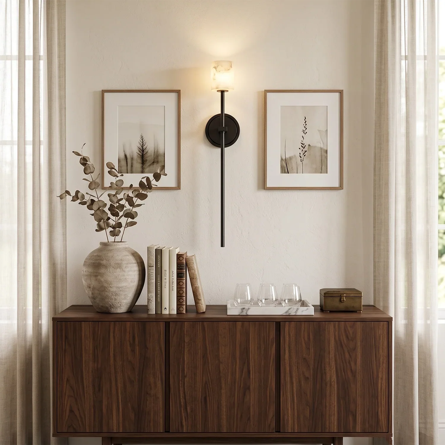Rainer Alabaster Torch Wall Sconce | wildoxy