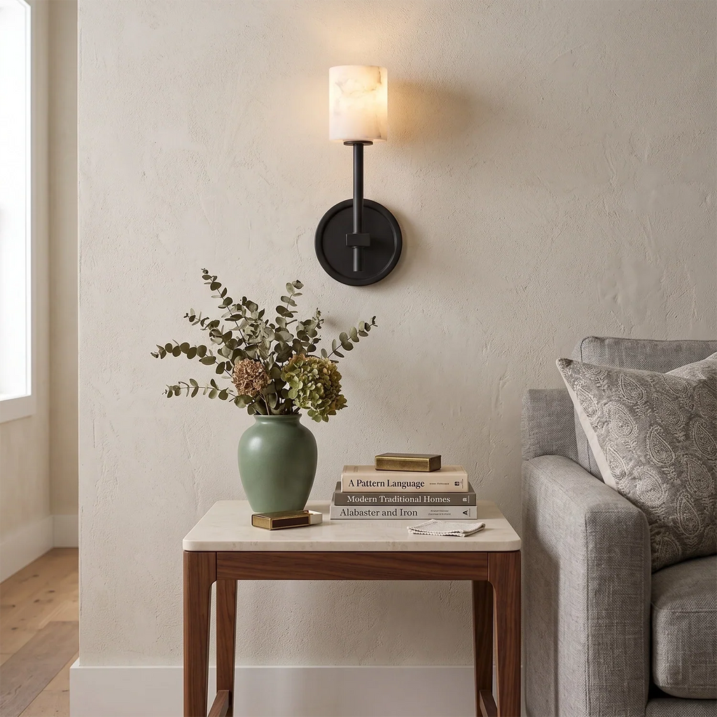 Rainer Alabaster Torch Wall Sconce | wildoxy