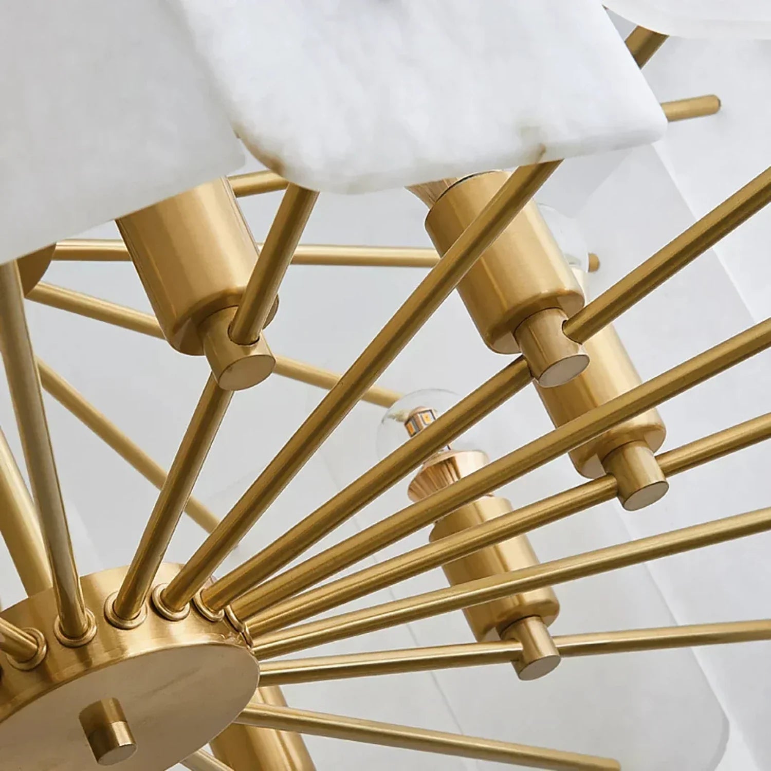 Rainer Shingled Alabaster Drum Chandelier | wildoxy