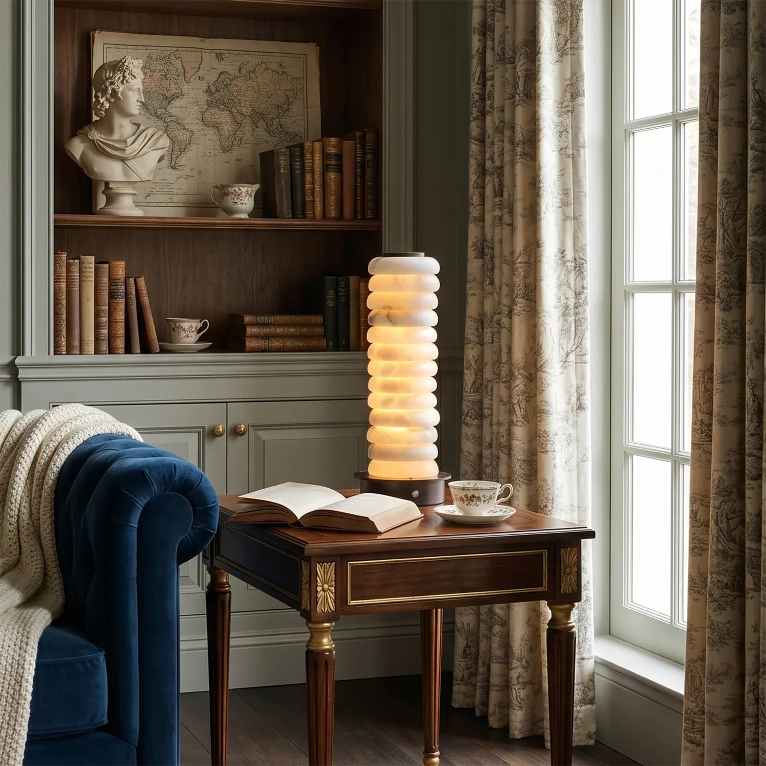 Multi-Tiered Alabaster Table Lamp | wildoxy