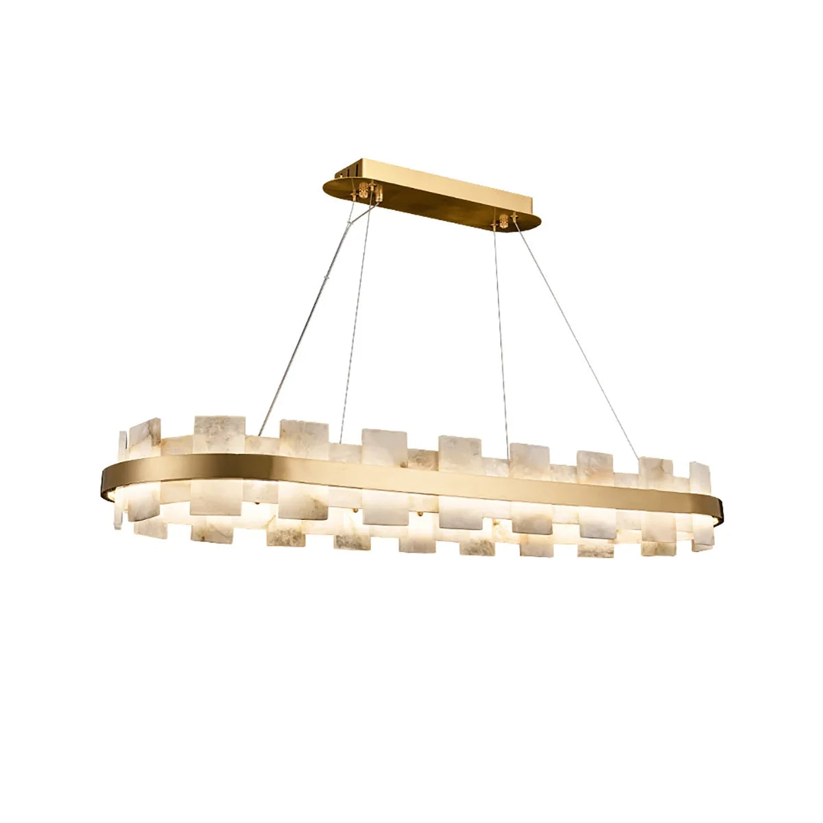 Rectangle Alabaster Annular Chandelier | wildoxy
