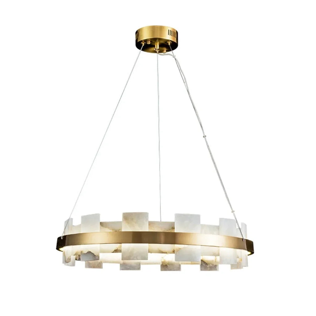 Rectangle Alabaster Annular Chandelier | wildoxy