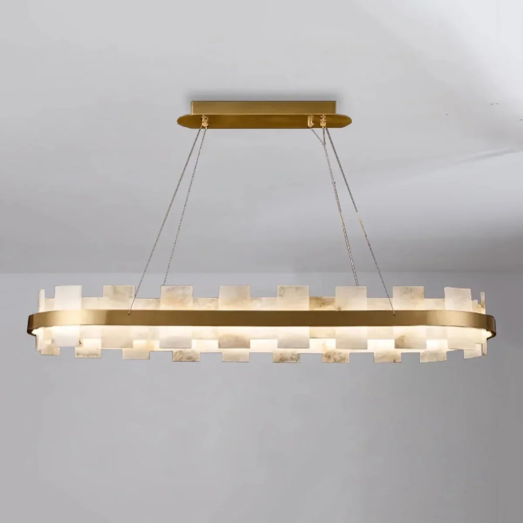 Rectangle Alabaster Annular Chandelier | wildoxy