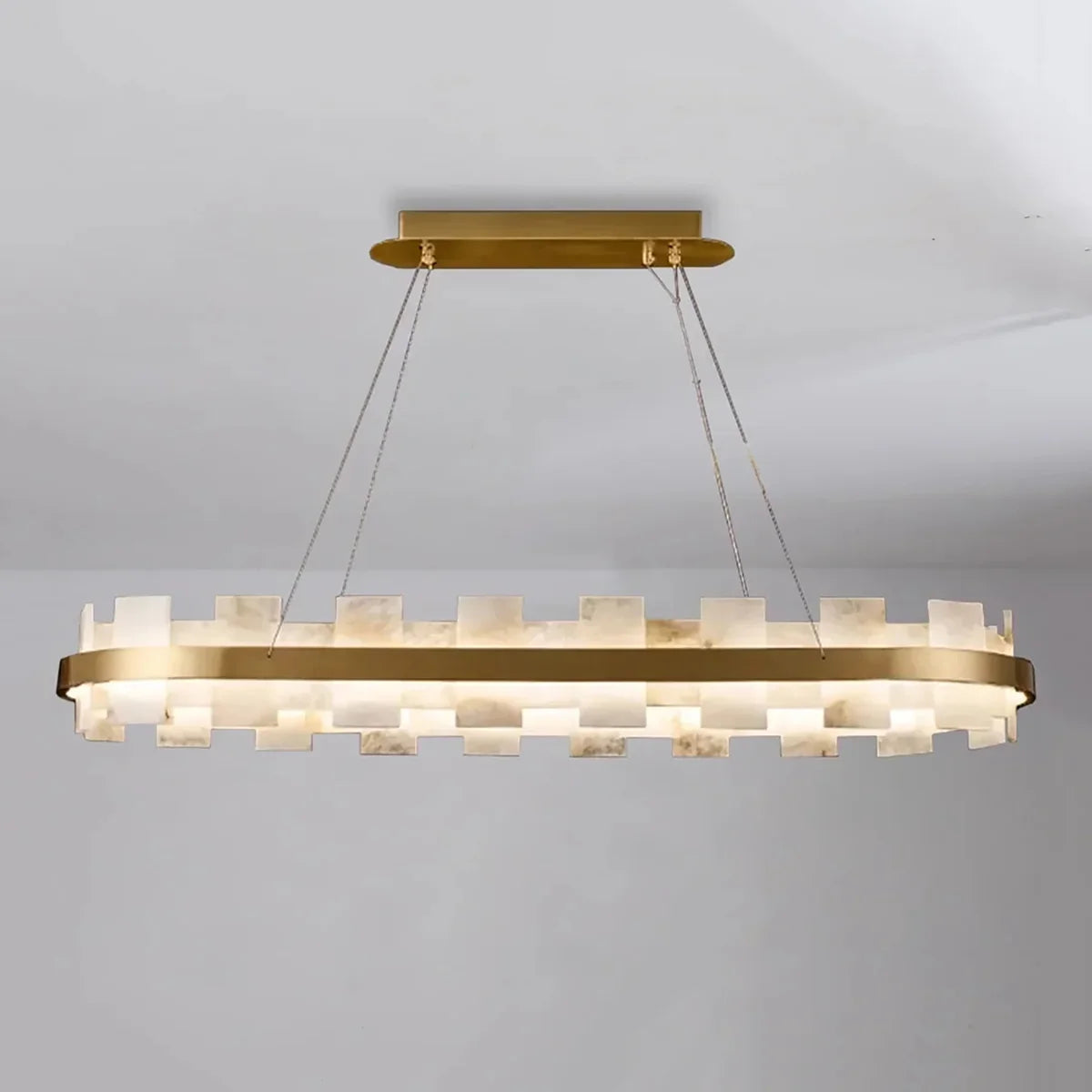 Rectangle Alabaster Annular Chandelier | wildoxy