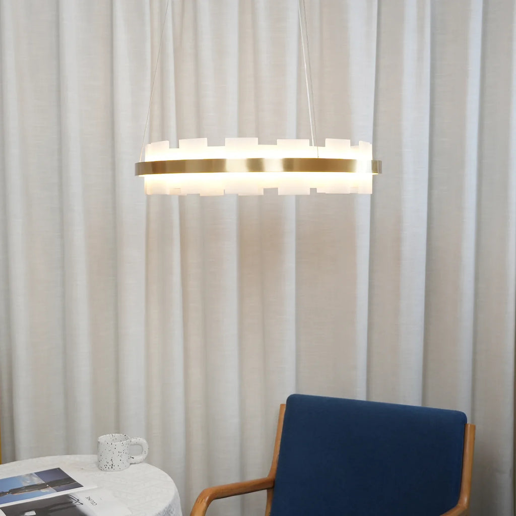 Rectangle Alabaster Annular Chandelier | wildoxy