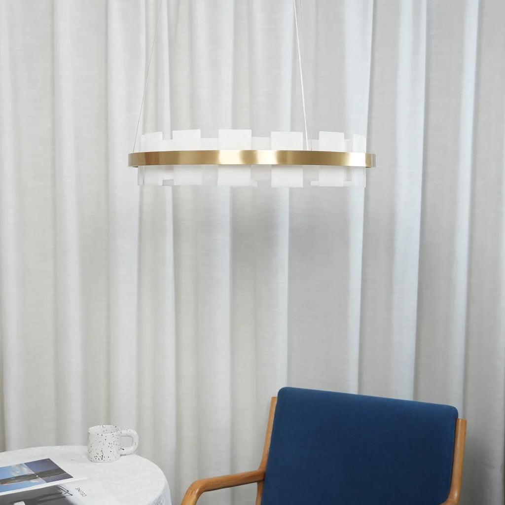 Rectangle Alabaster Annular Chandelier | wildoxy