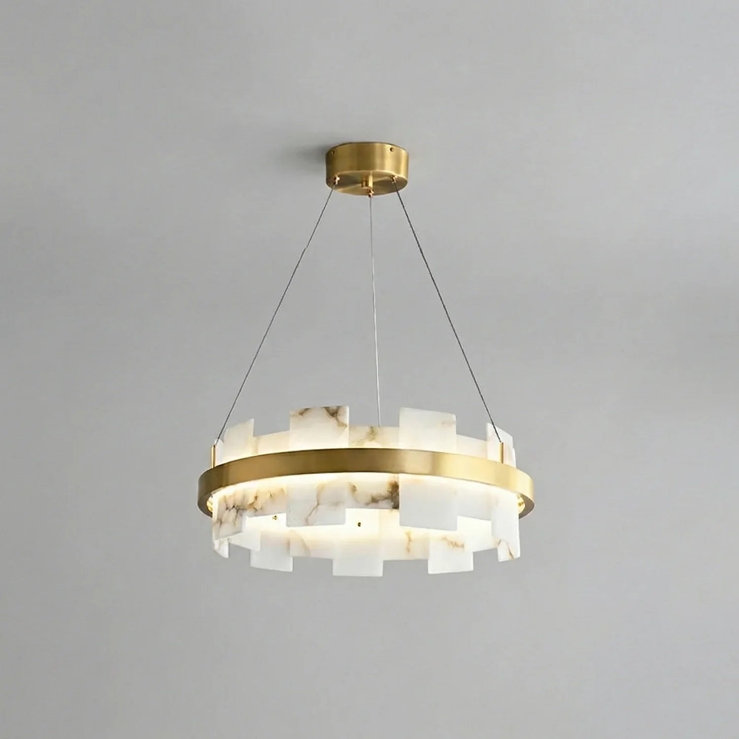 Rectangle Alabaster Annular Chandelier | wildoxy